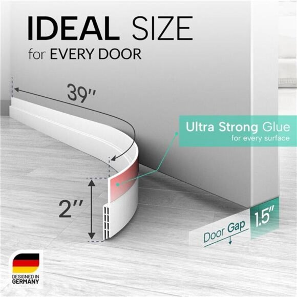 Door Draft Stopper Weather Stripping Seal Soundproof Energy Saving Door Sweep - Picture 2 of 7